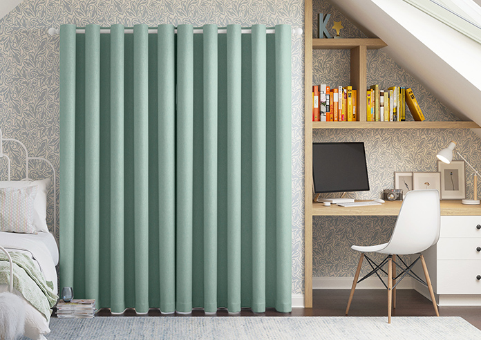 Delicate Chevron, Turquoise - Made to Measure Curtains - Image 7